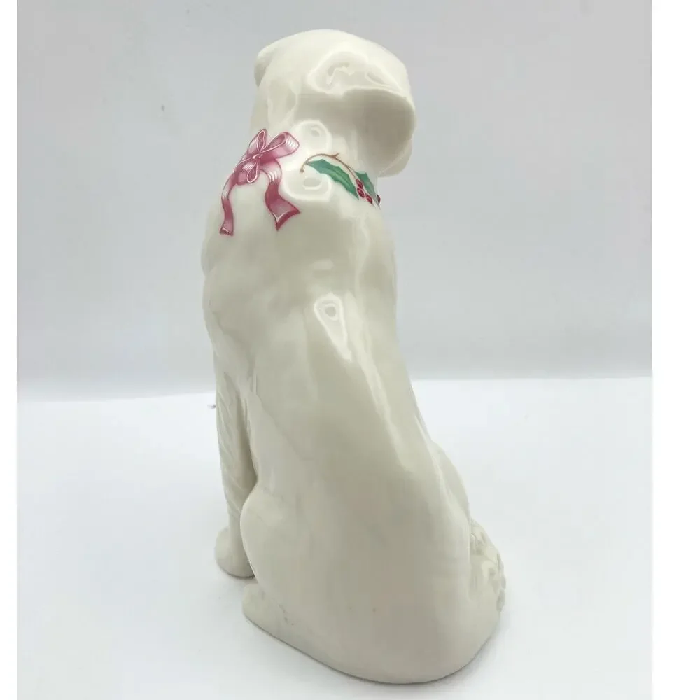 1992 Lenox Jewels Annual Holiday Labrador Retriever Dog with Present Figurine